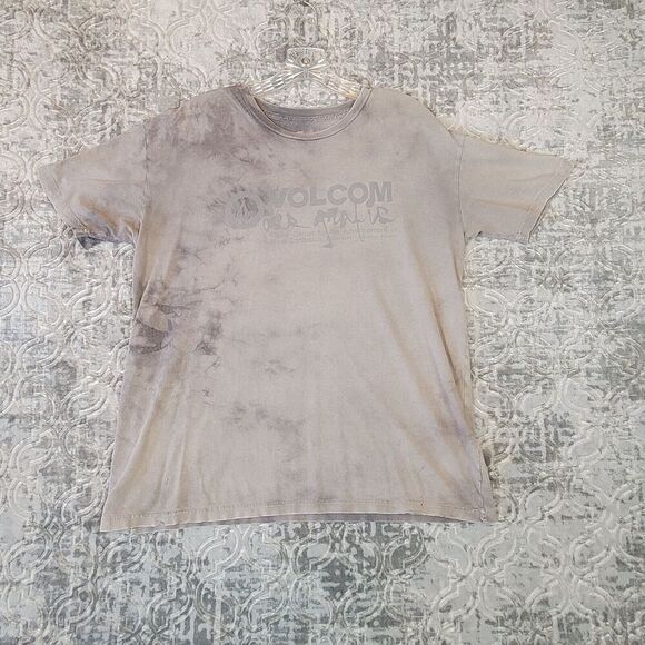 Volcom V-Stain Shirt Men's Medium Gray Tie Dye Distressed USA Made Stone Center - Picture 1 of 11